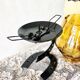 Candle holder photophore iron and amber glass vintage