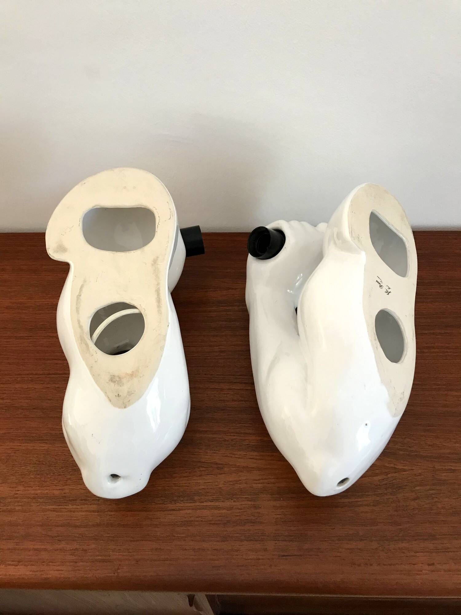 Vintage ceramic wall lamp by JC Peiré 80s