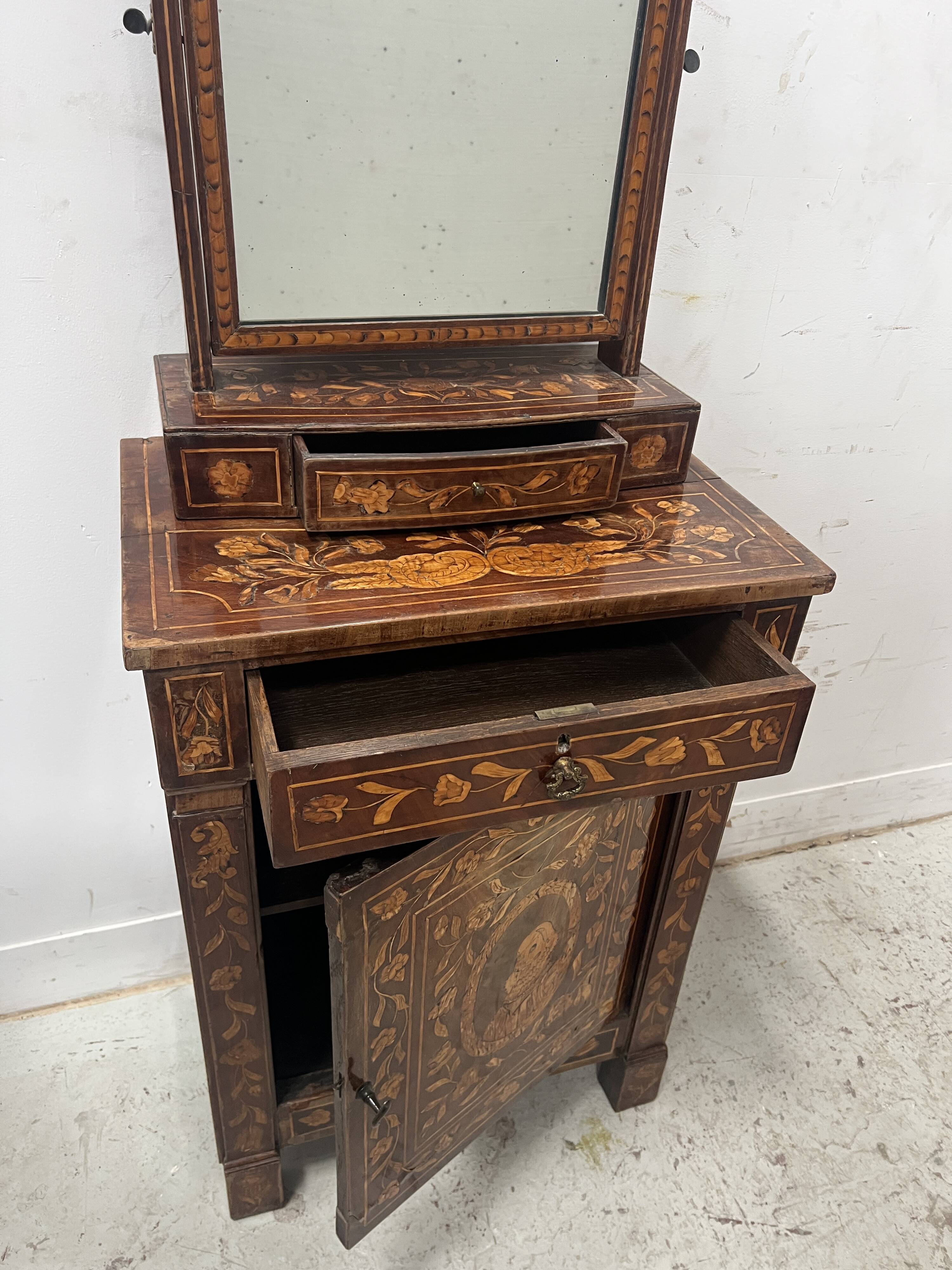 Dutch marquetry dressing table, 19th century.