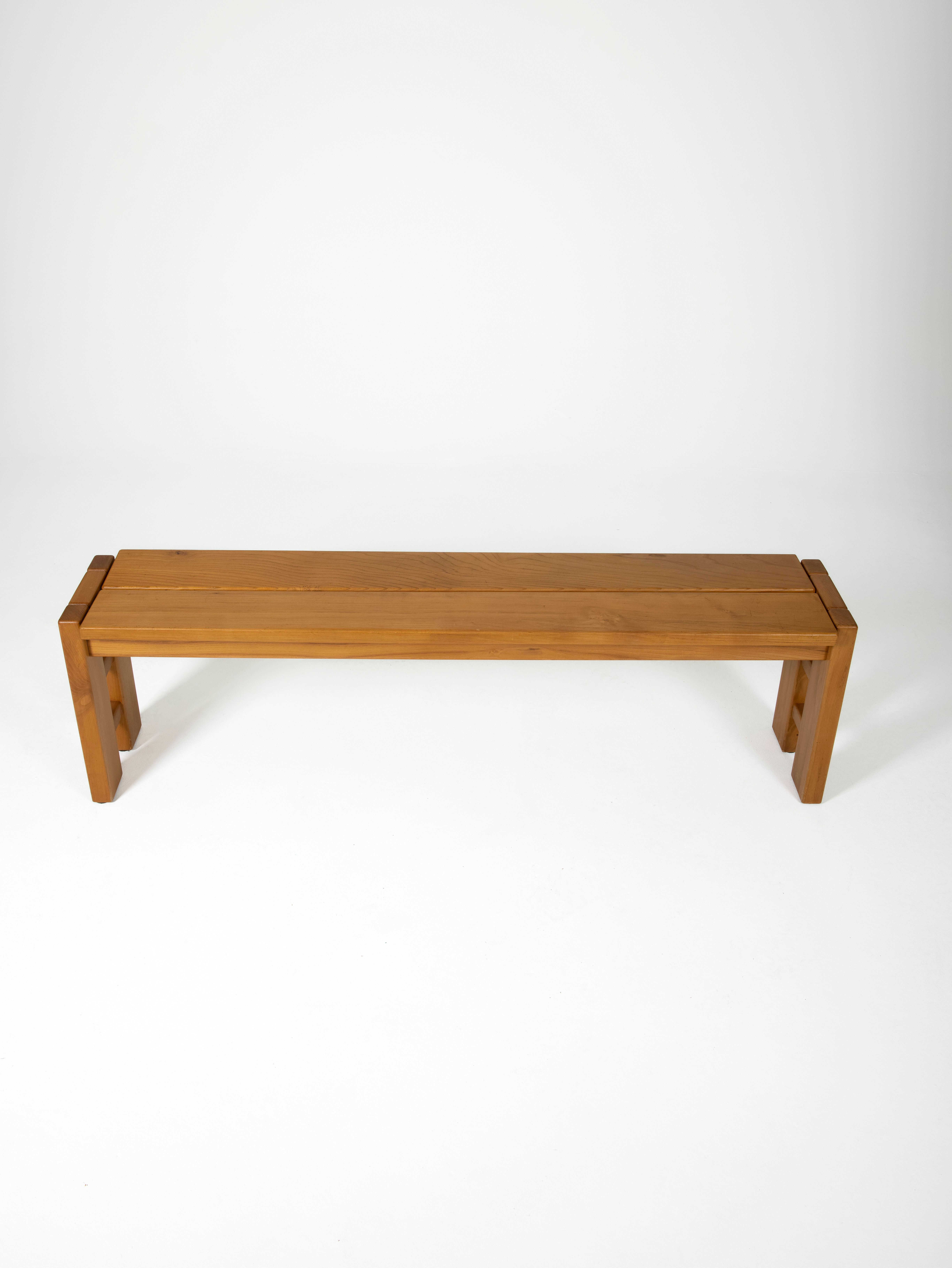 Solid elm bench, 1960s