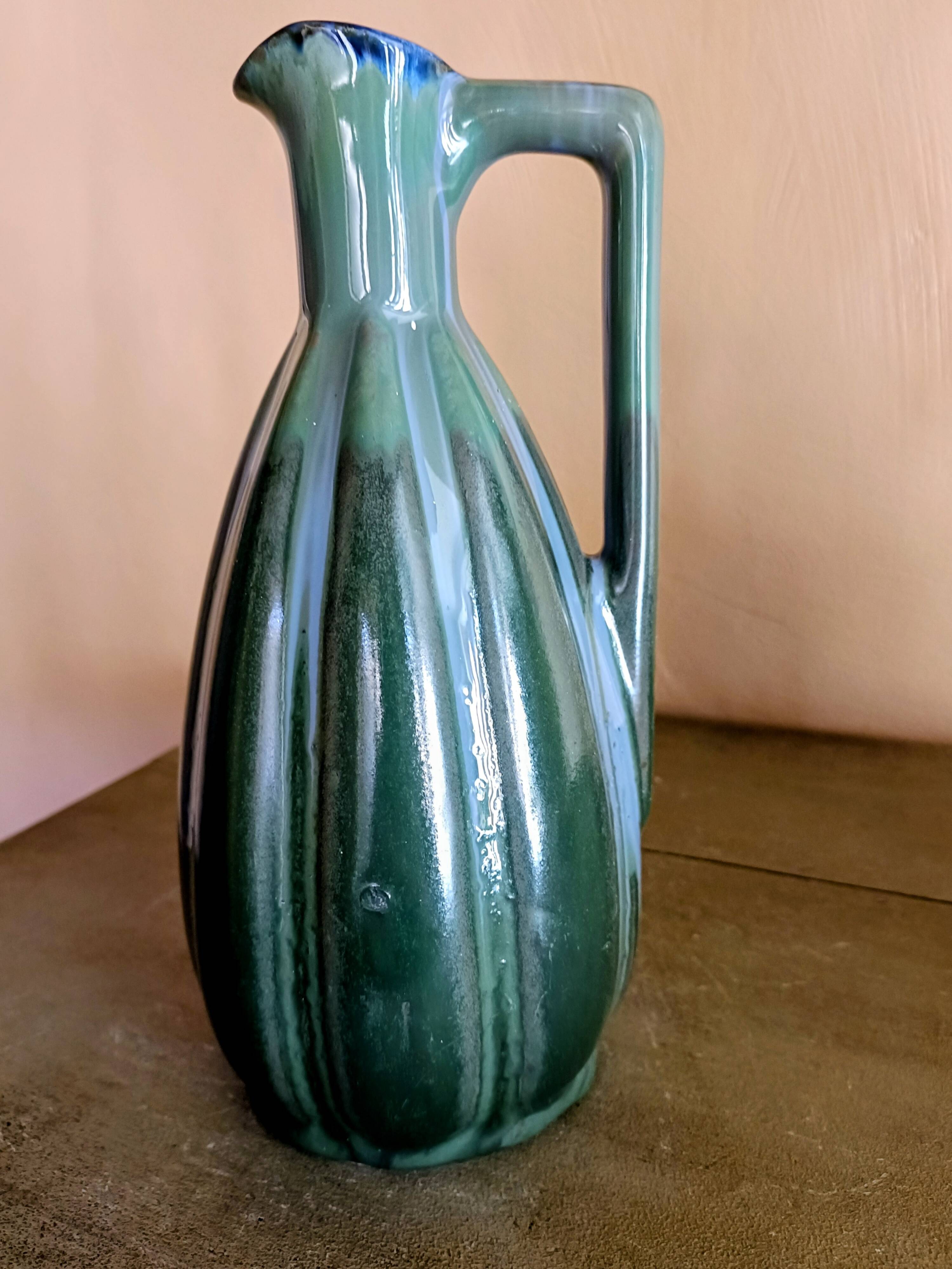 Pichet art déco bleu vert