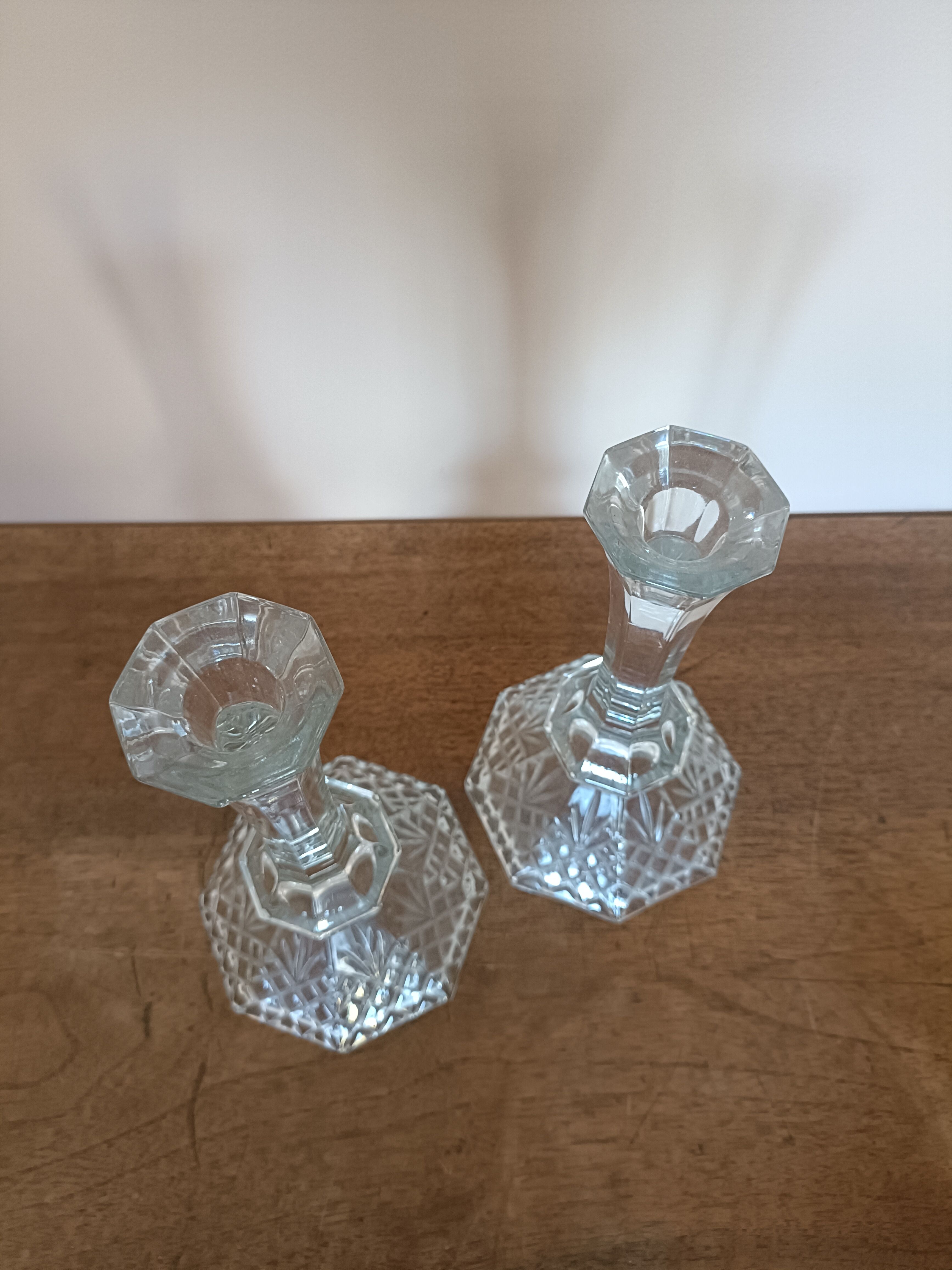 Pair of avon lead crystal candle holders