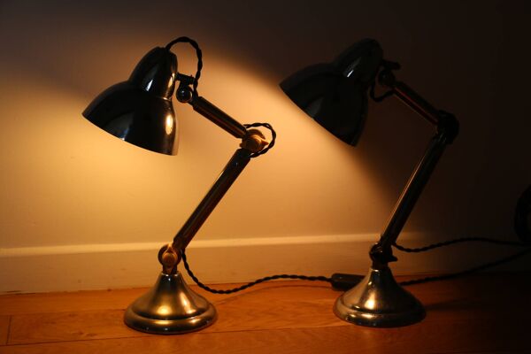 Paire de lampes Super Chrome 1930