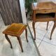 Louis XV style gueridon and stool set in solid oak.