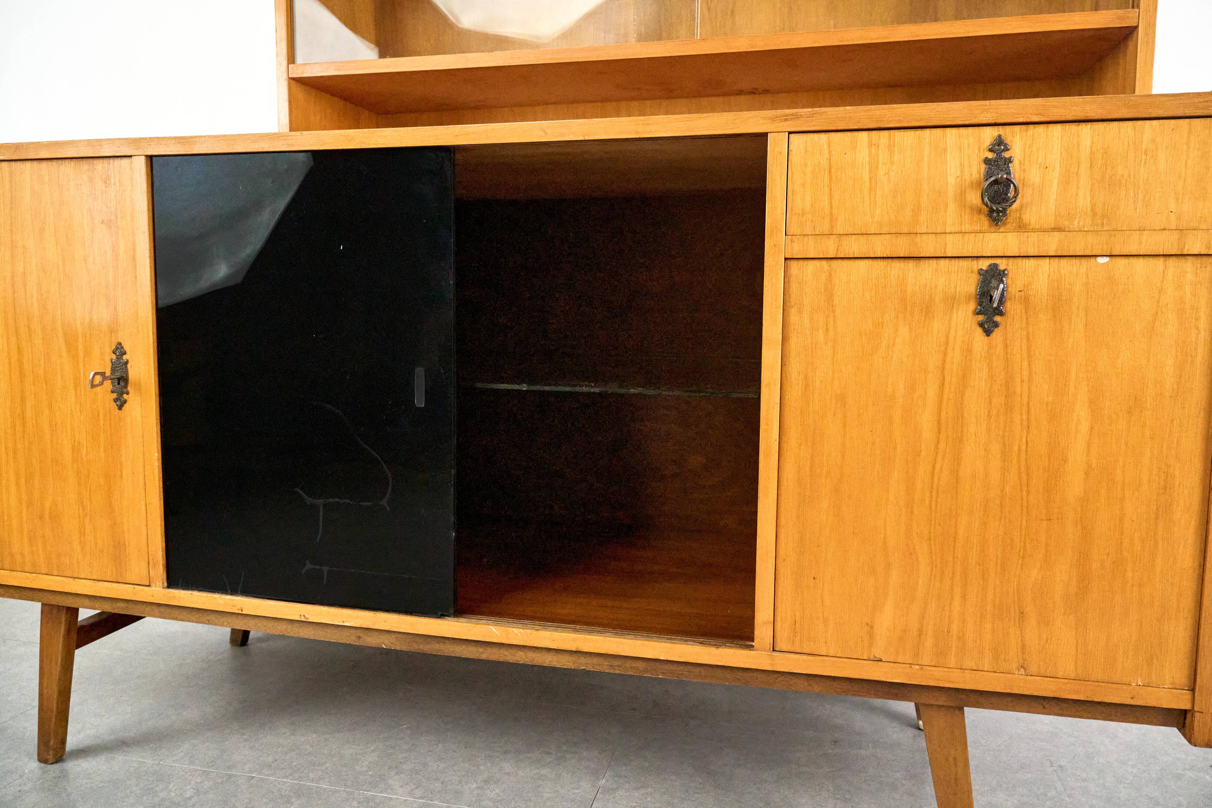 Midcentury Wooden Sideboard, Sześciolatka, Poland, 1969