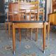 6 vintage leatherette chairs and wood