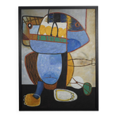 Peinture à l'huile de grande taille "Le Regard" après Karel Appel, Pays-Bas, années 1990.