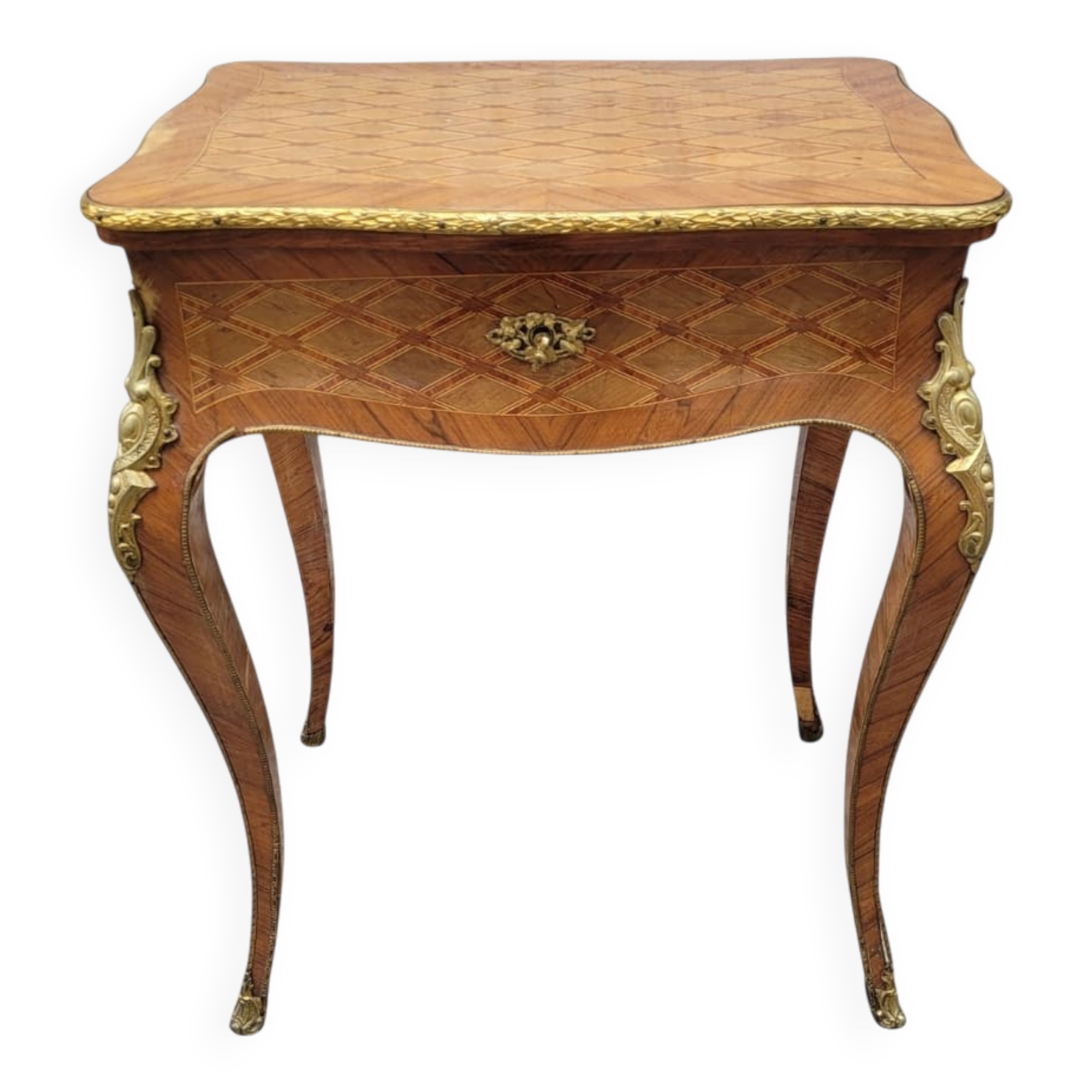 Coiffeuse, coiffeuse en marqueterie de bois et ormolou, Napoléon III, France XIXe siècle