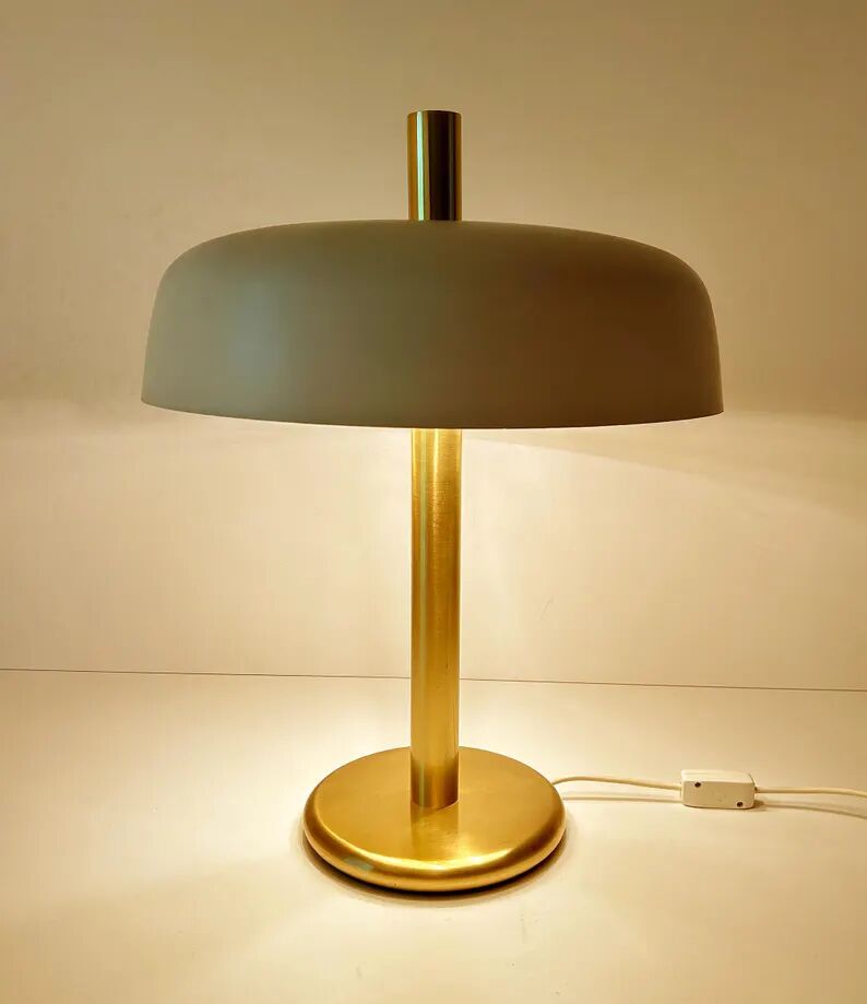 Large Vintage Space Age Desk Lamp, Brass