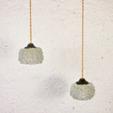 Pair of pearl glass pendant lamps