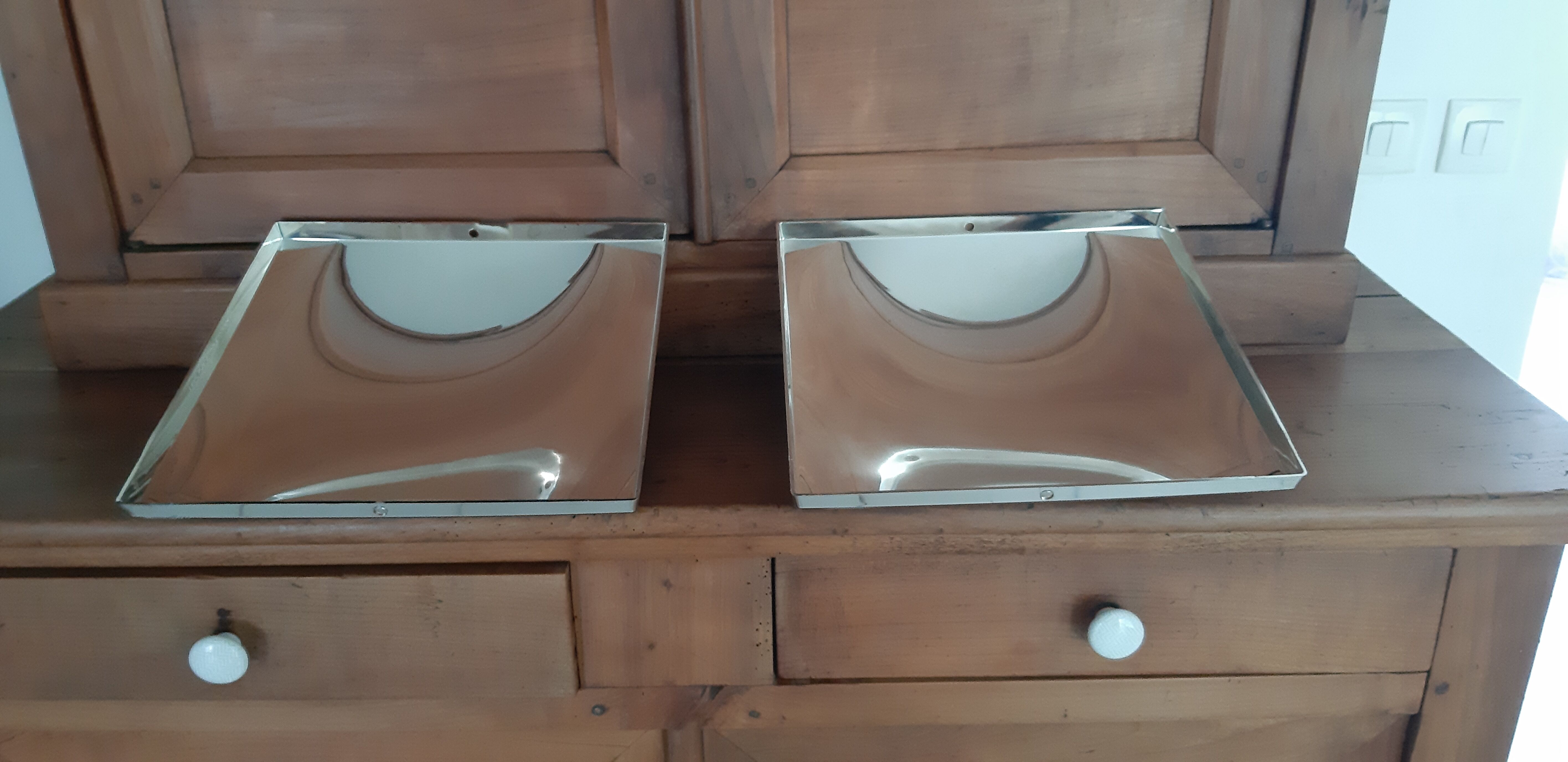 Pair of vintage mirrors made in slovenia