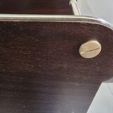 Wooden shelf with gold metal