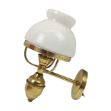 Brass wall and white glass 21 cm
