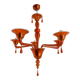 Orange Translucent Glass Chandelier, Contemporary Design