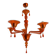 Orange Translucent Glass Chandelier, Contemporary Design