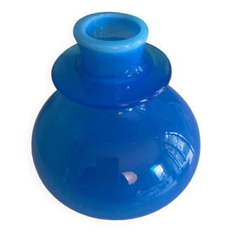 Blue glass vase from Höglund (Sweden)