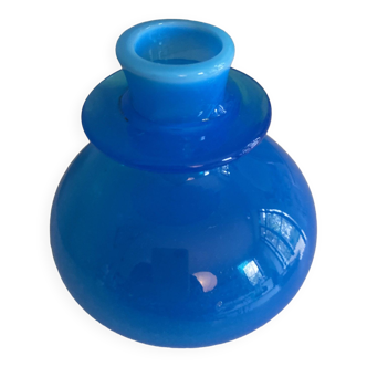 Vase verre bleu de Höglund (Suède)