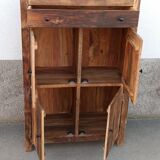 Meuble de rangement en bois ancien, 4 portes, 1 tiroir