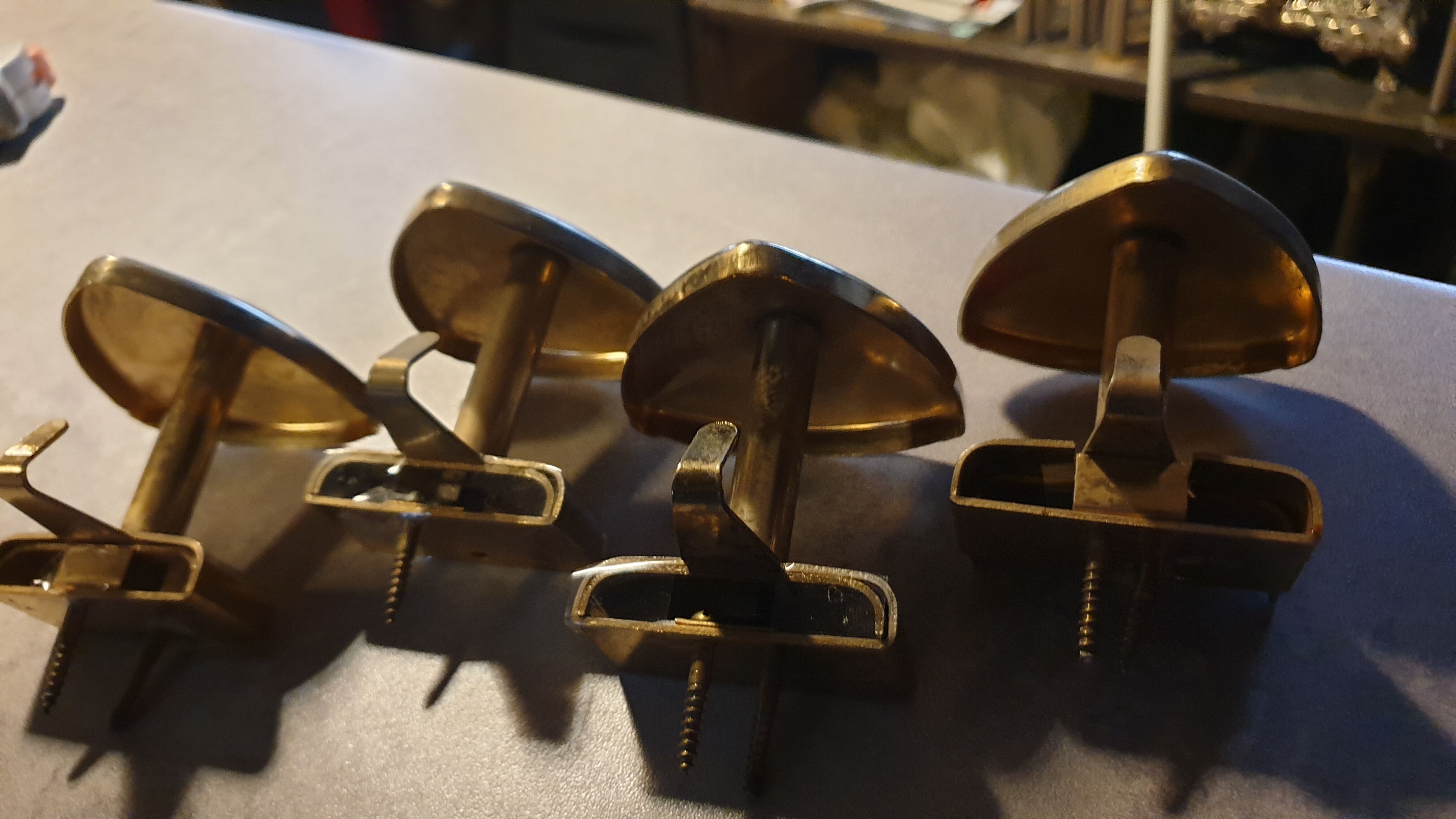 4 coat hooks in stainless steel seventies period