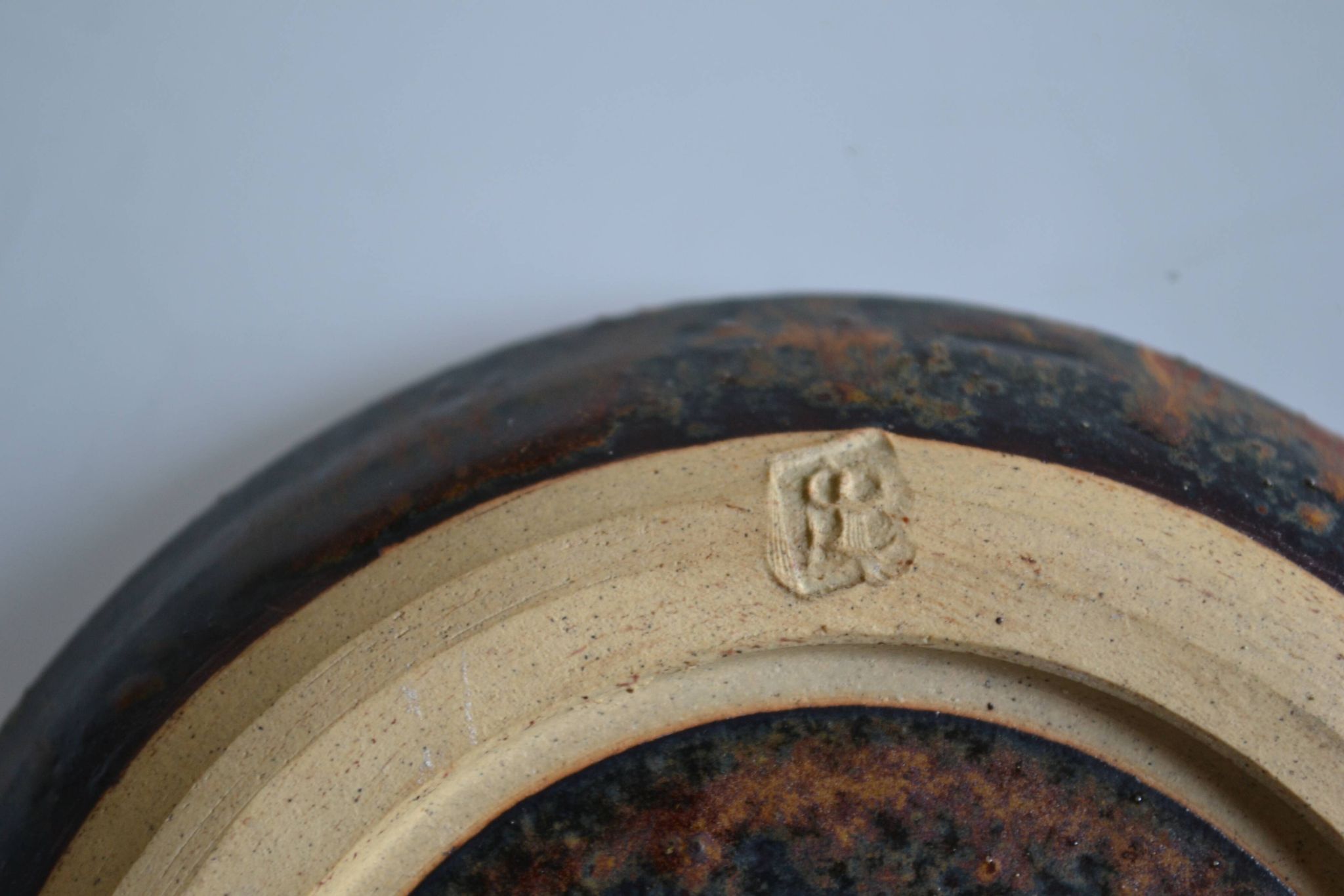 1970s ceramic cup and saucer signed