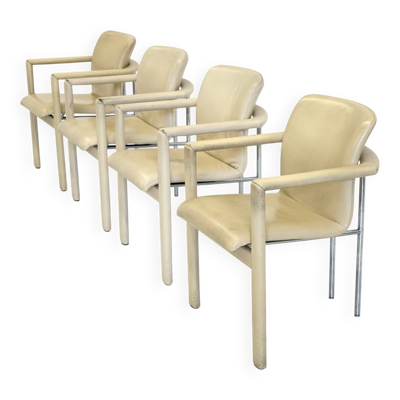 Ensemble de 4 chaises de salle à manger vintage Leolux Cachucha
