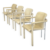 Ensemble de 4 chaises de salle à manger vintage Leolux Cachucha