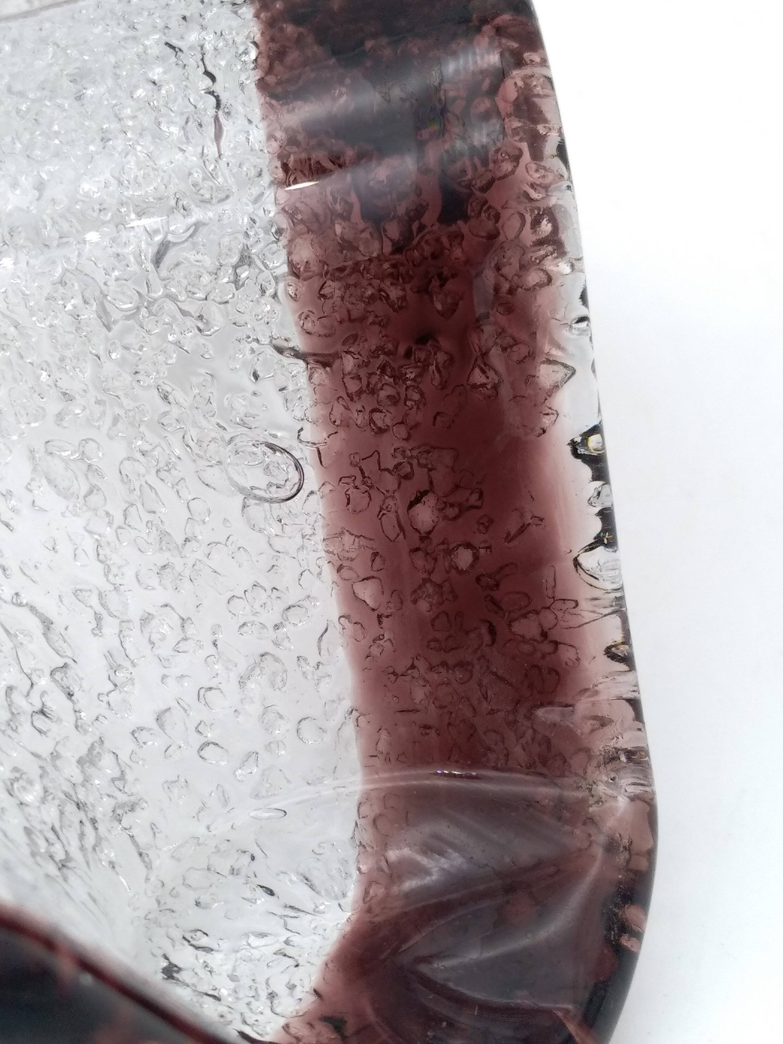Abat -jour tulipe Murano Mazzega .Verre grêlé .