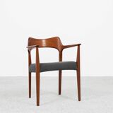 Midcentury Danish chair with armrests in teak by Arne Hovmand Olsen for Mogens Kold 1960s