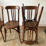 Set of 5 baumann bistro chairs in bent wood stamped xxth