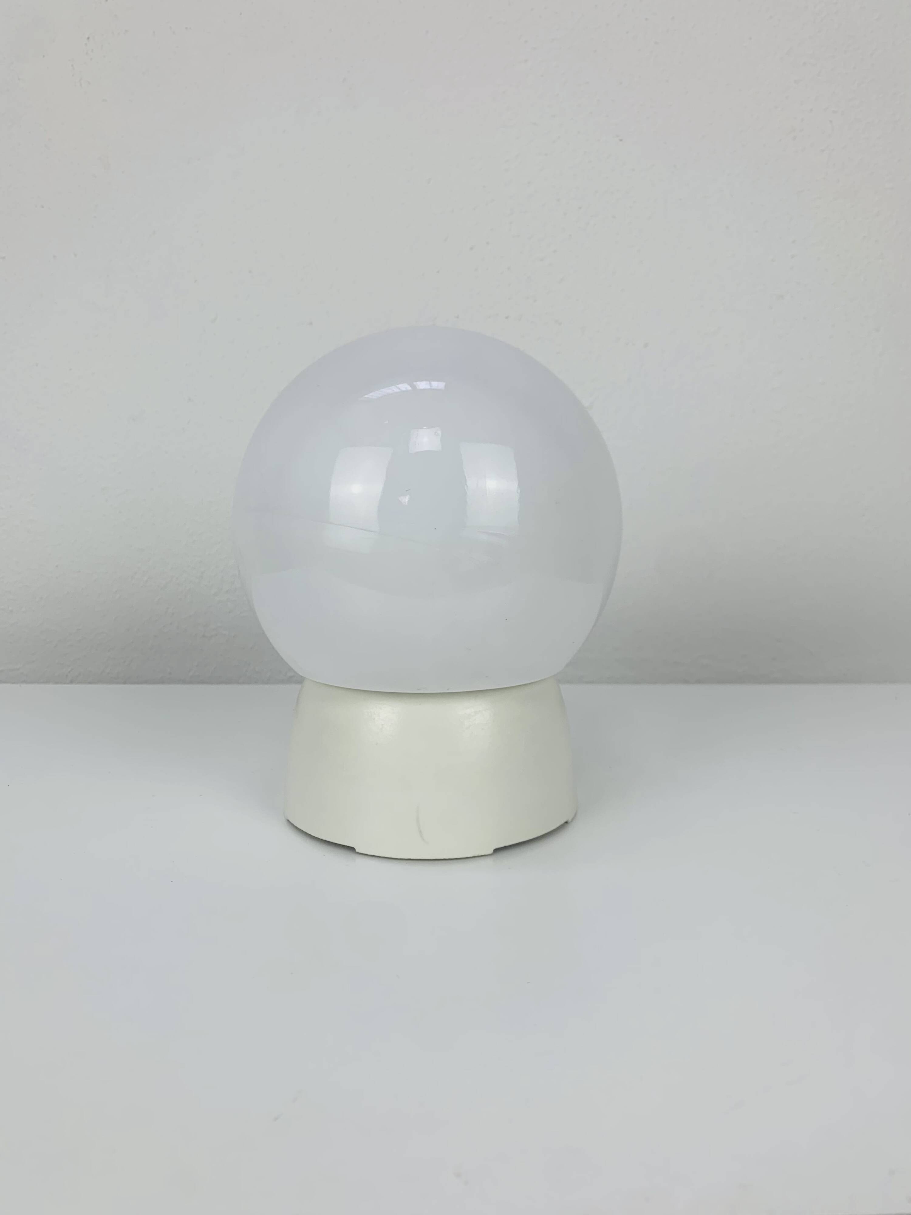 Vintage opaline ball wall lamp from the 60s