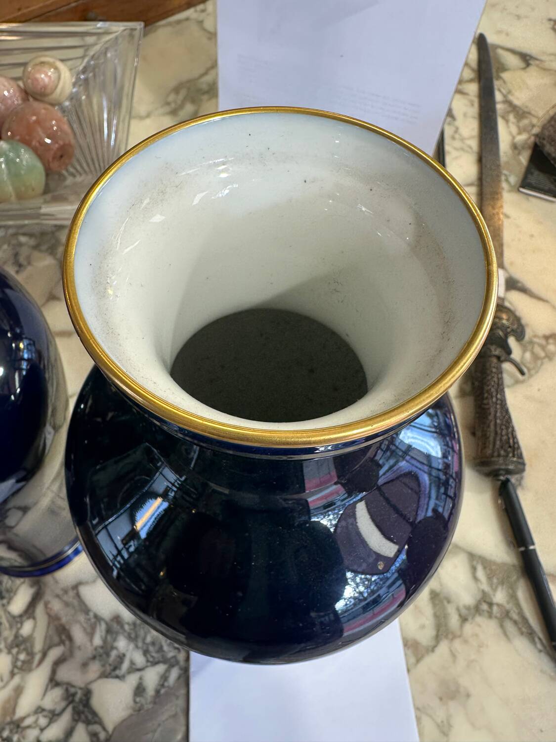 Pair of Sèvres blue vases