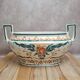 Art Deco Jardinière Moulin des Loups Orchies – stylised green & terracotta decoration – double handle