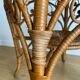 VINTAGE RATTAN SIDE TABLE PEACOCK PATTERN