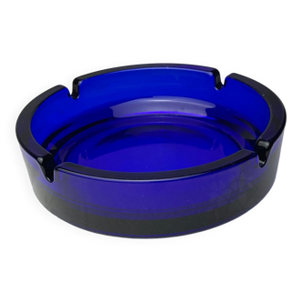 Blue glass ashtray