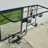 Art Deco wrought iron coat rack and mirror