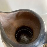 Ceramic and wood pitcher vase, 1980s