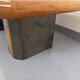 Vintage Brutalist Stone and Oak Coffee Table from the 70s 80s