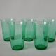 lot de 5 verres à eau en verre vert made in France années 70