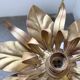 Paire appliques fleur métal doré