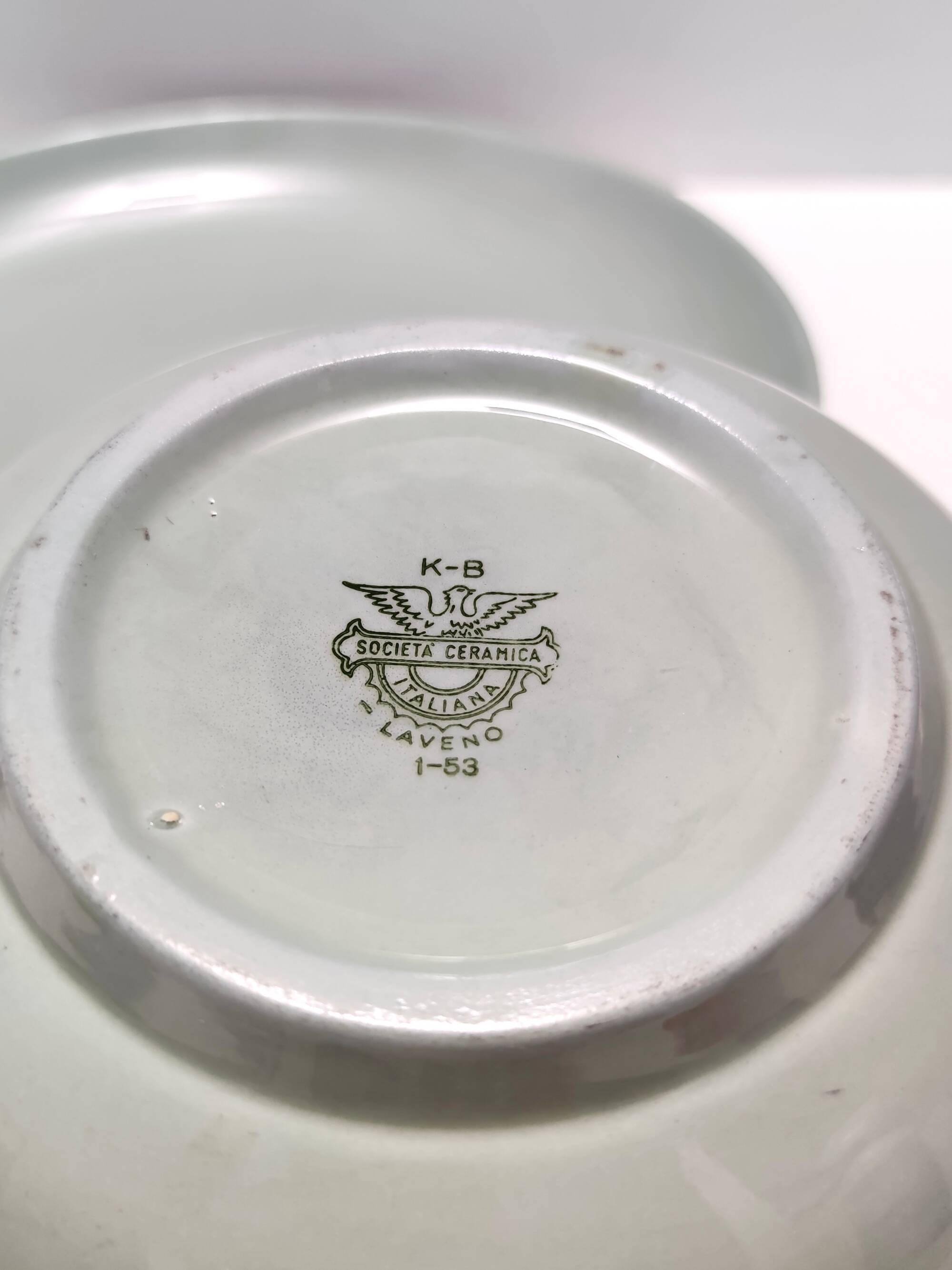 Vintage Sage Green Earthenware Serving Centerpiece by G. Andlovitz for Laveno