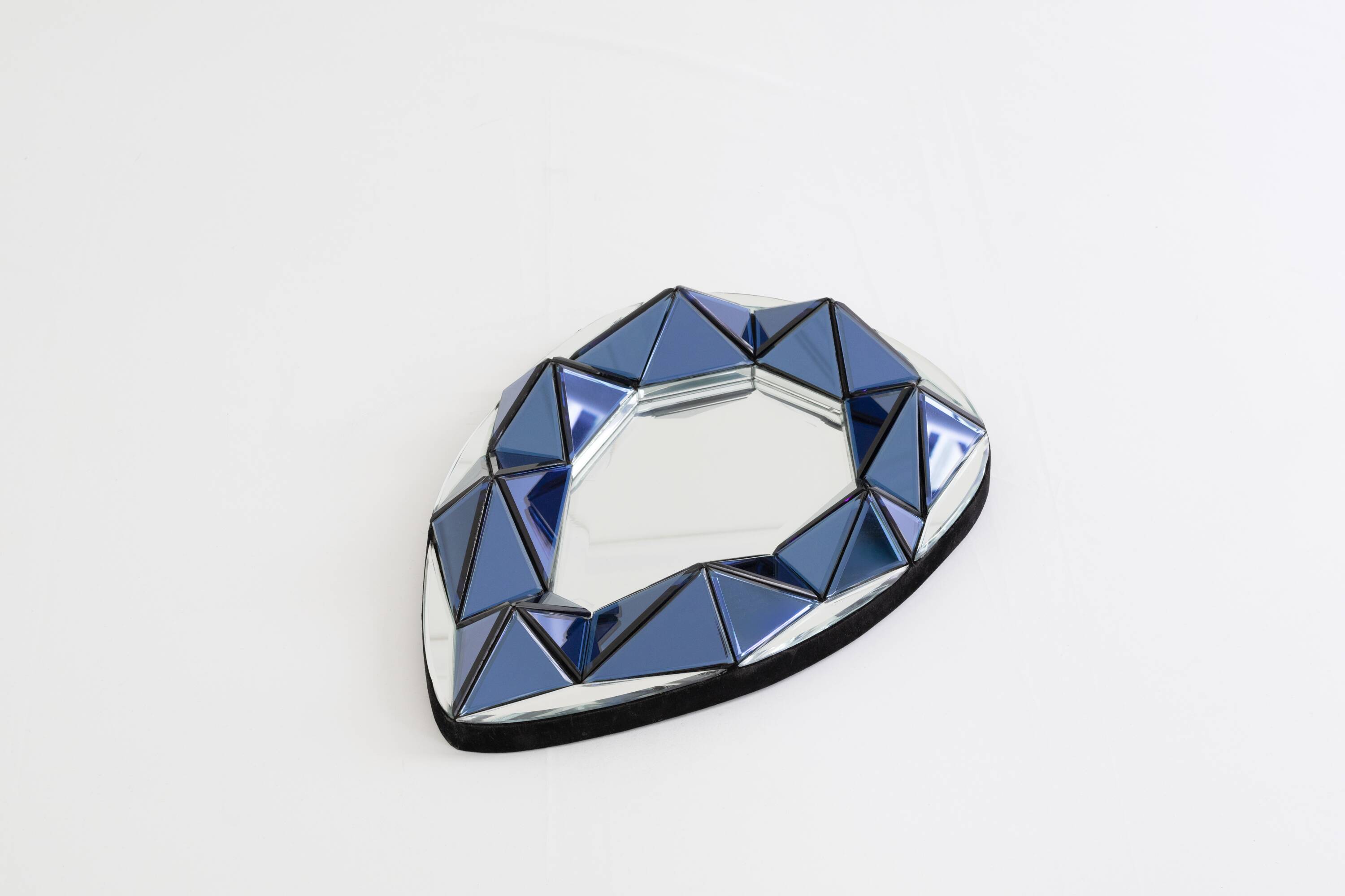 Signed by Olivier De Schrijver, Blue Shaped Relief Contemporary Mirror