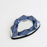 Signed by Olivier De Schrijver, Blue Shaped Relief Contemporary Mirror