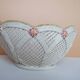 Woven ceramic fruit basket