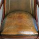 Leather and wooden Empire style side/desk chair from the early 20th century