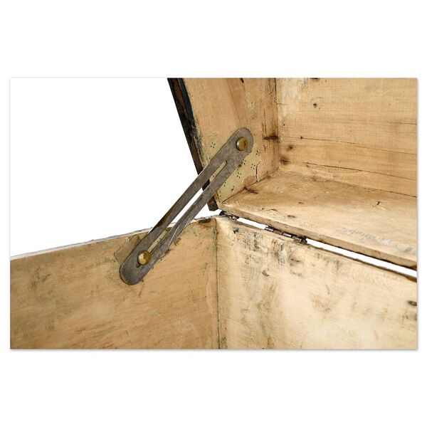 Malle de transport en bois à renforts en acier