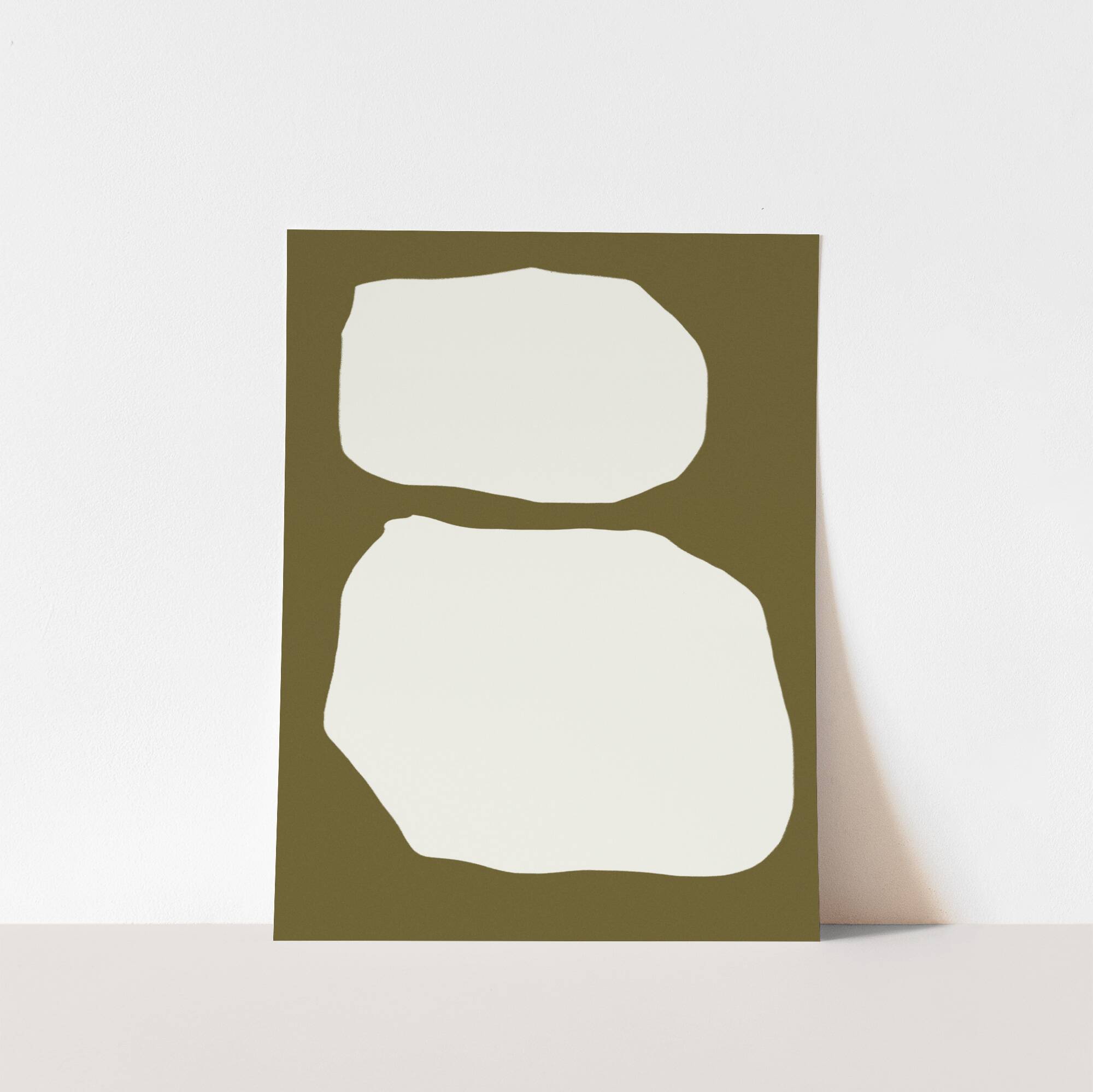 Page 1 of 7 Abstract khaki giclee print, 50x70cm
