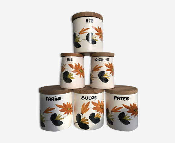 Ensemble de 6 pots à condiments poteries du Marais