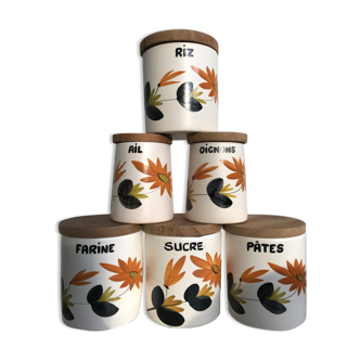 Set of 6 condiment pots, Poteries Du Marais