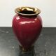Former red ceramic vase - md Grrmany vintage golden liseret