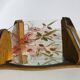 Vintage painted glass tray, wood and mirror
